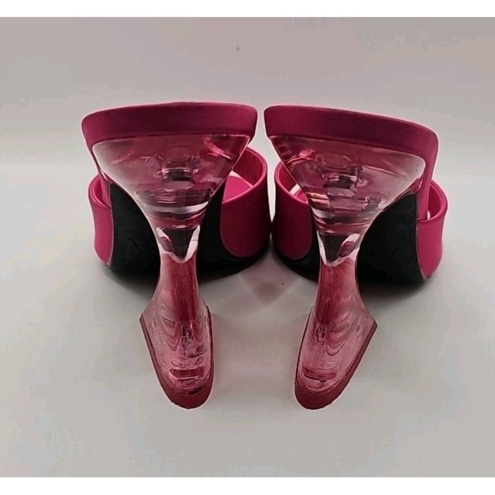 Zara 6.5 Pink Satin Heeled Methacrylate Sandals Heels‎ Glam Sexy Girl 170 - Picture 4 of 9